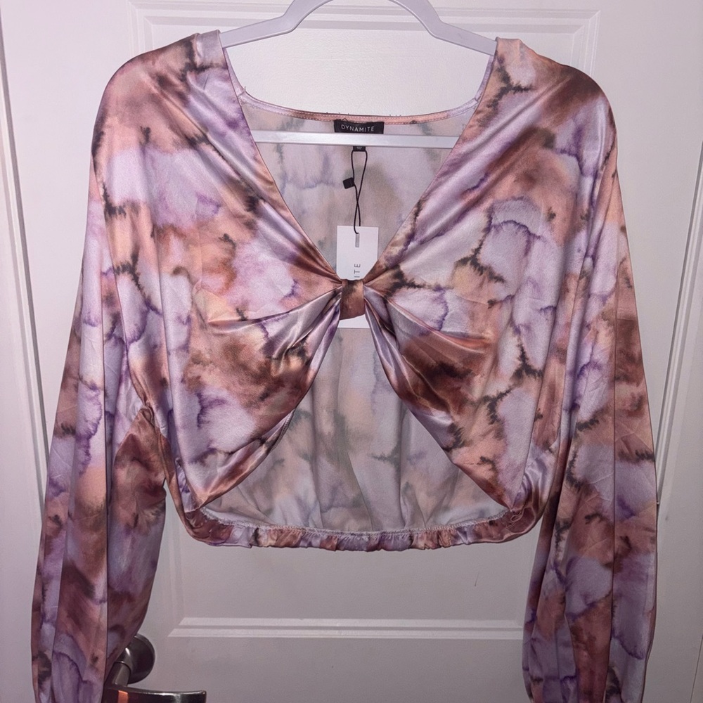 Dynamite Pink and Purple Tie-Dye Blouse